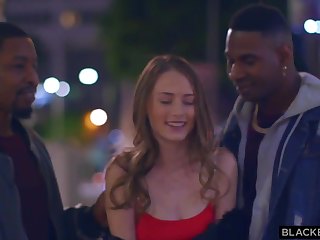 BLACKEDRAW Thirsty Darkhaired Babe gets DPâ€™d by two BBWs BBCâ€™s