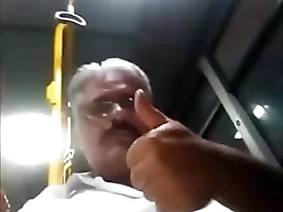 Handsome daddy Driver Cumming in Bus